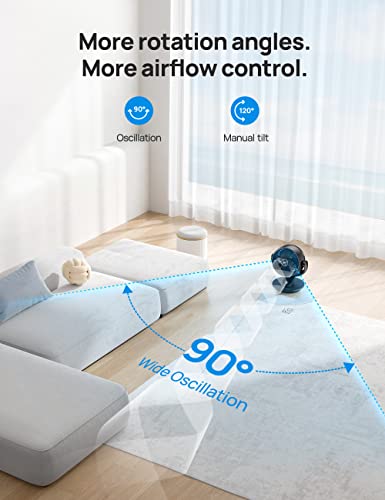 Dreo Table Fans For Home Bedroom, 9 Inch Quiet Oscillating Floor Fan With Remote, Air Circulator Fan For Whole Room, 70Ft Powerful Airflow, 120° Adjustable Tilt, 4 Speeds, 8H Timer #TOP4