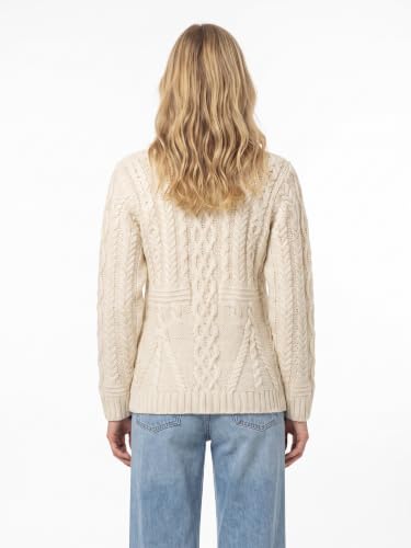 Image of Zippered Wool Cardigan with Full Neck by Aran Woollen Mills