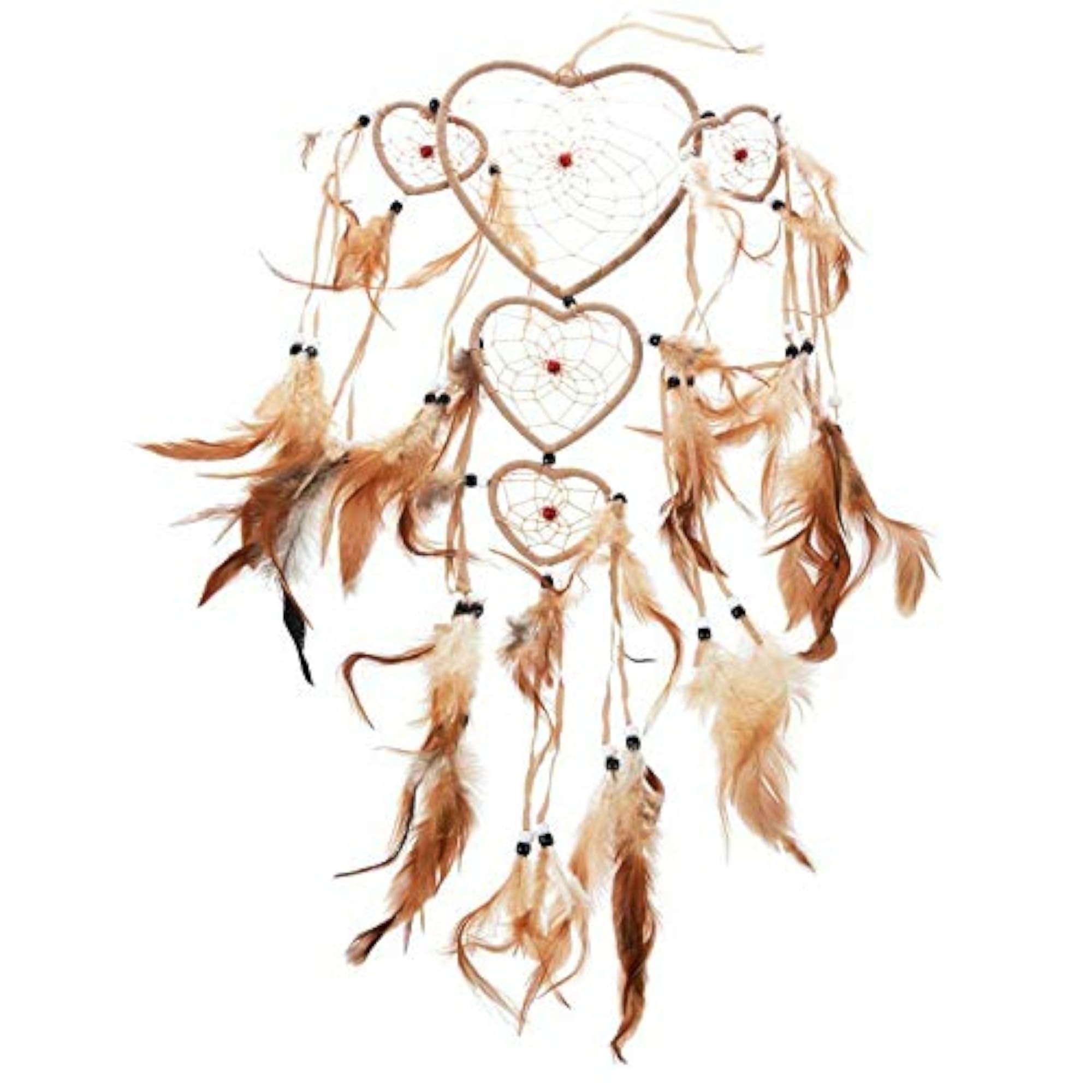 Dream Catcher with Feathers, Large & Small Heart Design