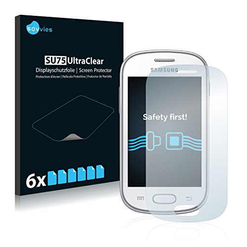 savvies Protection Ecran Compatible avec Samsung Galaxy Fame Lite S6790N (6 Pièces) - Film Protection Ultra Clair