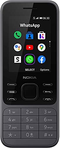 Nokia 6300 4G, Feature-Phone mit Einfach-SIM, Whatsapp, Facebook, YouTube, Google Maps, 4G und WLAN-Hotspot, Google Assistant, Zuverlässiger Performance und Langlebigem Design - Charcoal