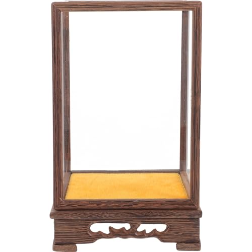 SOLUSTRE Antike Schaubox Für Figuren Transparente Puppenschaubox Aus Glas 12x12x17cm Mit Verdickter Basis Für Sammler Und Bastelarbeiten Dekorative Vitrine Für Home Storage