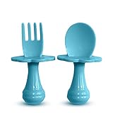 Das Besteck ist mit einem ergonomischen Griff ausgestattet, durch den Ihrem Baby beim Essen eine natürliche Handbewegung ermöglicht wird.