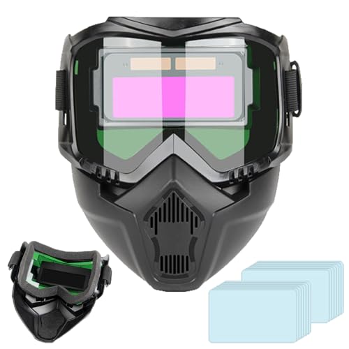 Image of Auto-Darkening Welding Helmet for Eye Safety, Detachable Large Viewing Welding Hood, Welder Masks - Welding Mask True Colour, Lightweight and Breathable Face Shield (Standard+20 Protective Films)