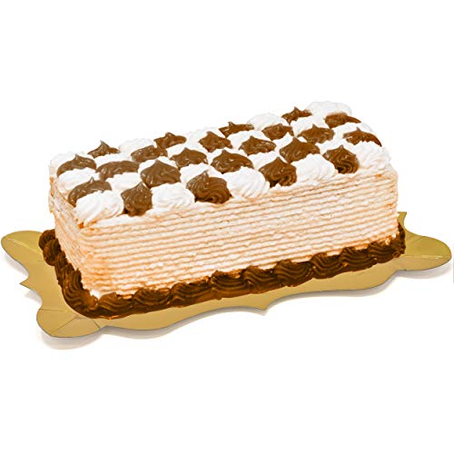 10 Gold Rectangle Trays For Dessert Table Serving Parties 14" X 7.5" Heavy Duty Disposable Paper Cardboard In Elegant Shape For Platters, Cupcake, Birthday Parties, Dessert, Weddings Food Safe #TOP1