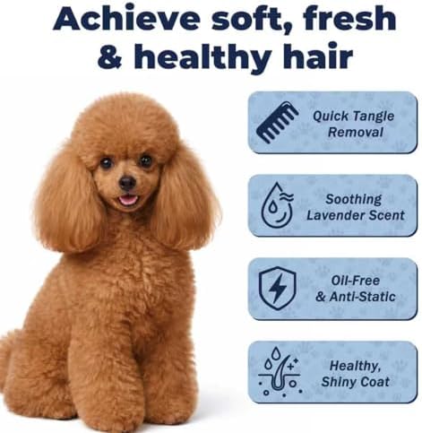 Dog Detangler Spray – Doodle Detangler Spray Leave-in Conditioner, Dematting Spray for Dogs, Cat & Dog Matted Fur Remover Grooming Spray, Removes Tangles & Odors, Poodle Tangle Remover – 6.8oz - 1