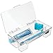 mDesign Plastic Toothbrush Holder, Storage Organizer Bin for Bathroom Vanity, Cabinet, Closet, Drawer - Holds Electric Toothbrush, Toothpaste, Dental Floss, Teeth Whitening Strips - Hinged Lid - Clear