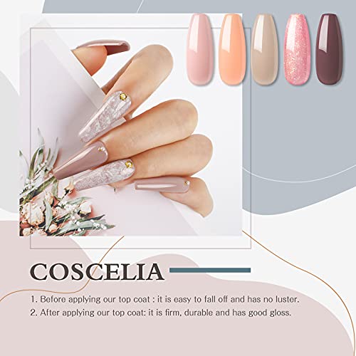 Coscelia Kit Base y Top Coat Semipermanente 2×10ml Top Coat&Base Coat UV LED Soak off Kit de Uñas Esmaltes Semipermanentes en Gel Para Kit de Manicura y Pedicura - imagen 5