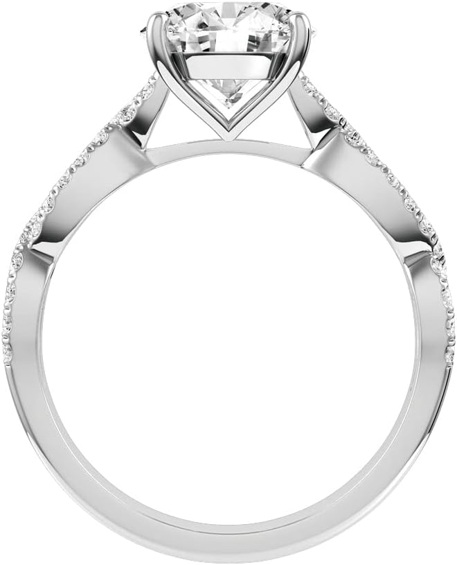 Molioaki 1-10 Carat Center Moissanite/Lab-Grown Diamond(D, VVS, IGI) Engagement Wedding Ring for Women, 925 Sterling Silver 10K 14k 18K Gold Round Rings