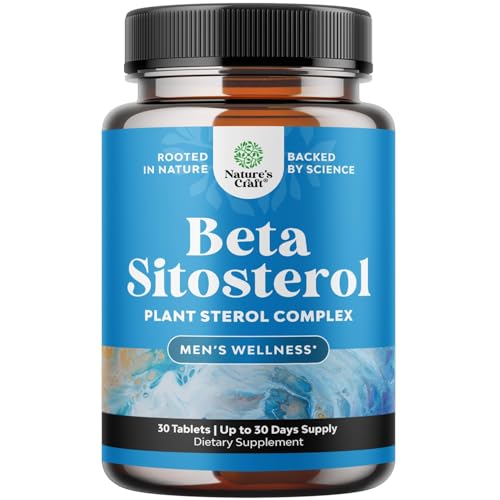 Plant Sterols Complex with Beta Sitosterol - 500mg Beta-Sitosterol Sterols and Stanols Supplement for Heart Health and Prostate Support - Heart and Prostate Health Supplement for Men - 30 Count Plant Sterols Complex with Beta Sitosterol - 500mg Beta-Sitosterol Sterols and Stanols Supplement for Heart Health and Prostate Support - Heart and Prostate Health Supplement for Men - 30 Count