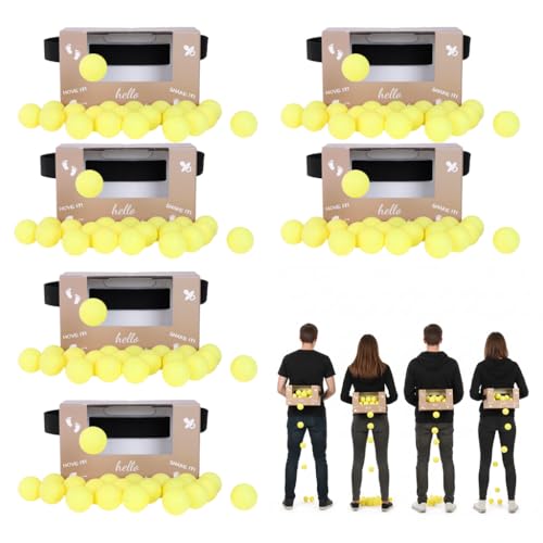 Joymirat 6 PC Swing Ball Game Set for Party Gatherings Novelty Twerk Game Include Cardboard Boxes & 50 Yellow Balls Twerk Pong Activities for Adult Indoors Outdoors Party