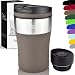 Produktbild Milu Thermobecher Isolierbecher Kaffeebecher to go - 210ml 100% Auslaufsicher - Trinkbecher aus Edelstahl - Autobecher doppelwand Isolierung - Thermo Becher - Travel Mug (Braun)