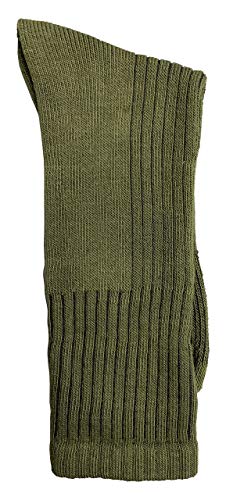 Yacht & Smith 6 Pairs Of Mens Military Grade Thick Padded Terry Lined Cotton Socks, Ribbed, Dry Wicking, Heavy Duty Crew Sock Green #TOP4