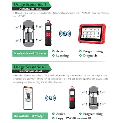 LAUNCH X-431 i-TPMS Tire Pressure Monitor System Service Tool Work with X-431 Scanner and i-TPMS APP Supports 315/433MHz Sensors - [Upgraded Version of TSGUN]