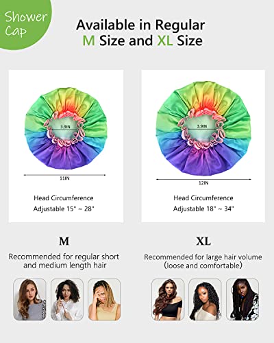 Mikimini Shower Cap For Women, Reusable Shower Cap For Kids, Double Waterproof Hair Cap For Shower, Soft Pvc Lining Bath Cap For Kids And Girls X-Large (Pack Of 1) Unicorn #TOP3