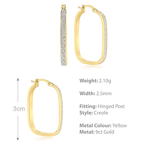 Boucles d'oreilles or jaune 9 ct Carissima anti-ternissement pour femmes