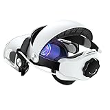 VINDIJA Adjustable Head Strap for Oculus Quest 2 with Battery, Built-in 5300mAh, Replacement Elite Strap for Quest 2 Accessories with Head Cushion Reduce Face Head Pressure Increase Comfortable Touch