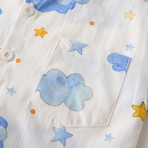 Kids Boys Polo Shirt Breathable Short Sleeve Classic Polos Toddler Tropical Floral Graphic (White-2, 12-18 Months)3