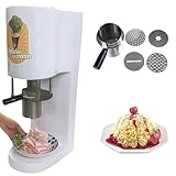 80 W kommerzieller Gelato-Maker, Spaghetti-Eispresse mit mehreren Formen und 4 austauschbaren Formen, 420 ml Trichter, for Gelato- und Eisdielen(White)