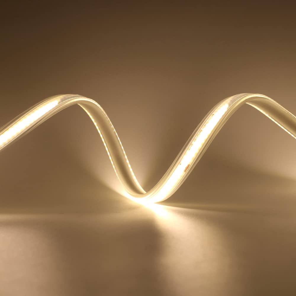 Tira LED neón COB 220V [50M，Blanco Natural (4000-4500K)], IP65 impermeable flexible, 288 LEDs/m Tira LED FCOB cortable CRI85+, iluminación para dormitorio, cocina, sala de estar y tiendas