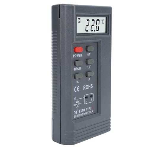 LckCryspho 熱電対温度計 Kタイプ ? デジタル表示で℃/?切替可能、ポケットサイズ設計 測定範囲-200?1370℃、LCDディスプレイ搭載、低バッテリー検知機能付き