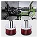 SEKJYTPLO Crankcase Filter 2pcs Universal Red 19mm Cold Air Intake Filter Turbo Vent Crankcase Car Breather Valve Cover Professional Car Accessories Universal