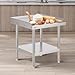 VEVOR Stainless Steel Work Table, 24 x 24 x 26 Inch Commercial Food Prep Worktable, 3-Sided Backsplash Heavy Duty Prep Worktable, Metal Work Table with Adjustable Height for Restaurant Home Hotel