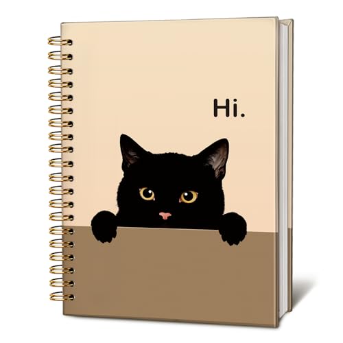 LIANGW Funny Cat Notebook Journal Peeking Lover Gifts for Women Men