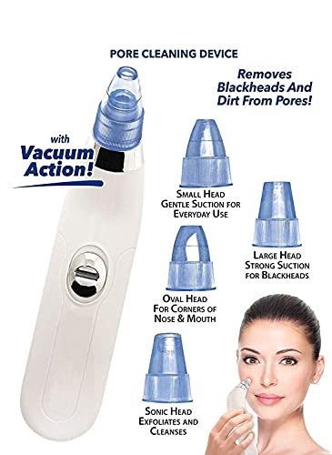 BINSBARRY 4 in 1 Multi-Function Blackhead Whitehead Extractor Remover Device - Acne Pimple Pore Cleaner Vacuum Suction Tool for Men and Women (White) 2 41DIPRICD5S. SL500