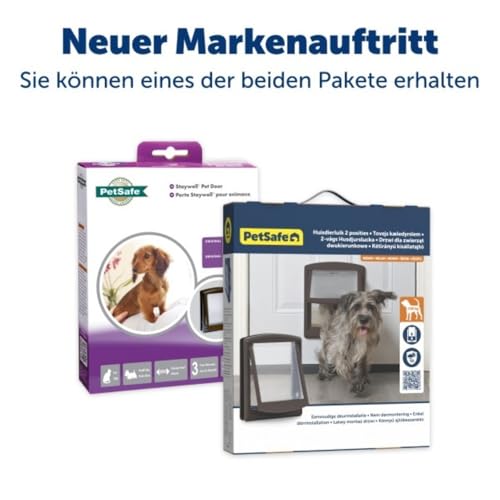 PetSafe Original 2-Way - Haustiertür mit beidseitiger Öffnung - Manuelle Verriegelung, robuster Rahmen, Klein, Braun