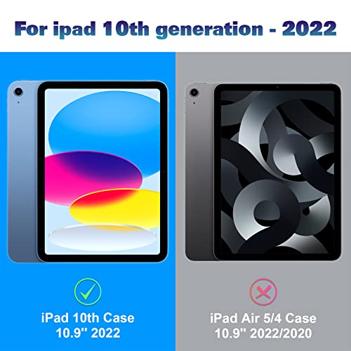 Ambison New Ipad 10Th Generation 10.9 Inch 2022 Case For Kids, Shockproof Rugged Protective With Pencil Holder Kickstand & Shoulder Strap For Ipad 10.9 Inch 2022 Release Kids Children (Purple) #TOP1