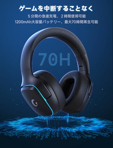 undefined ゲーミングヘッドセット ps5 ヘッドセット 【2.4G USB/Type-cアダプター/Bluetooth 5.3/有線】 4WAY接続 <20ms超低遅延ゲームヘッドセット アクティブノイズキャンセリング / 50MMドライバー立体音響 / RGB ライト/最大約70時間バッテリー / 急速充電/マイク付き pc ps5 ps4 xboxone switch対応 (ブラック) の商品画像 7