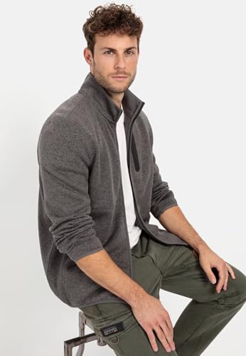 Suéter cárdigan de abrigo para hombre con cremallera camel active 5