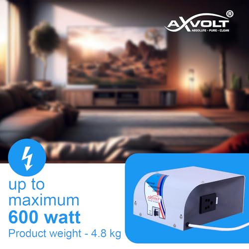 Image of Axvolt 600W Step Down Voltage Converter Transformer | 220V-240V to 110V-120V Power Converter | For US, Canada & Japan Appliances in India | Wall-Mountable | MCB Overload Protection | Heavy-Duty