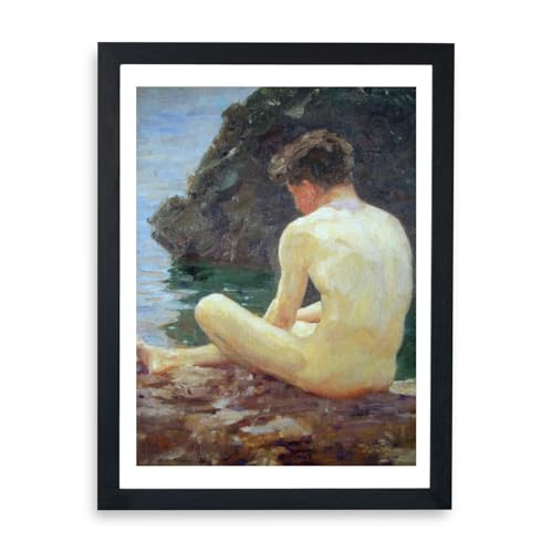 July Sun 1913 Henry Scott Tuke petite affiche encadrée pour décorer un mur vide sans effort