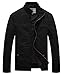 Produktbild WenVen Herren Militär Jacke Leicht Übergang Feldjacke Cargojacken Kurzjacke Büro Cotton Blouson Baumwolle Sommerjacke Schwarz XL