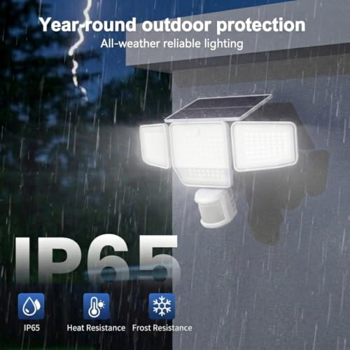 SZPOWER 6000LM Solar Flood Lights Outdoor, 4 Heads with Large Motion Sensor - image 8