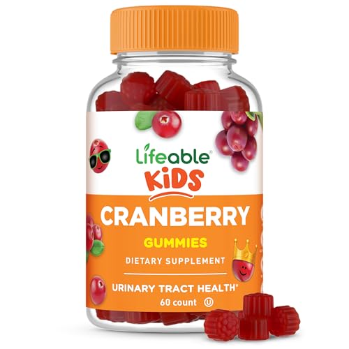 Lifeable Cranberry Gummies for Kids | Great Tasting Cranberry Supplement | for Urinary Tract Health Bladder & Digestive Support | Vegan and Non GMO Cranberries | 60 Count