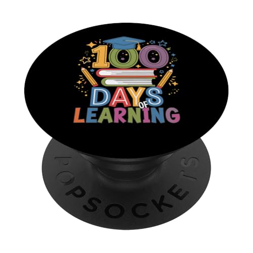 100 Días De Escuela 100 Días De Aprendizaje Maestros Estudiantes PopSockets PopGrip Adhesivo