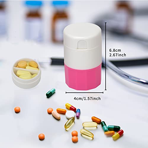 Pill Cutter, Www Pill Crusher Splitter Grinder,[3 In 1] Multifunction Pill Splitter For Purse Pocket To Crushes Pills, Vitamins, Tablets, Supplements-2Blue+2Pink #TOP5