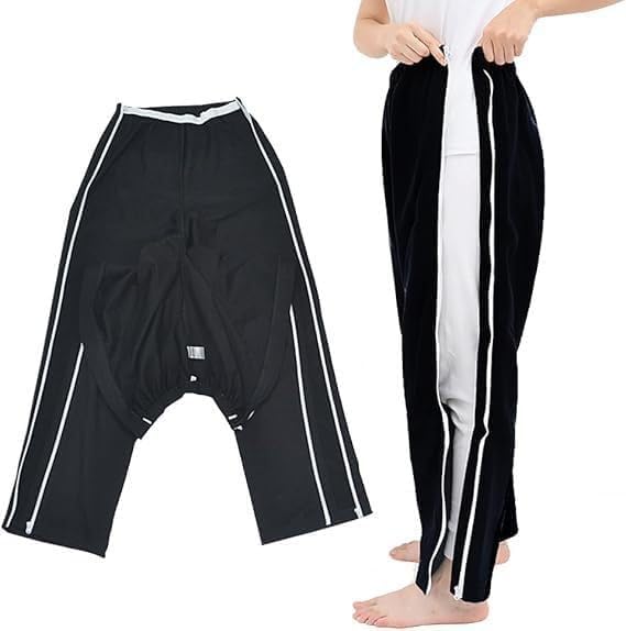 Abbigliamento per pazienti allettati Unisex con Cerniera Laterale, Pantaloni per pazienti, Pantaloni Staccabili,M