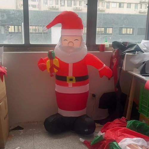 Père Noël gonflable extérieur 1m50 avec LED et accessoires de fixation - 4
