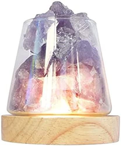 Lampada di sale dell'Himalaya USB di prima qualità 100% originale Lampada da tavolo in cristallo di salgemma dell'Himalaya Lampada da tavolo naturale ai piedi dell'Himalaya, Viola