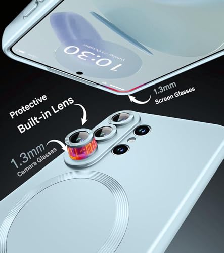 Image of DIZORO Compatible with Samsung S26 Ultra Case, Compatible with MagSafe, Matte Luxury Metallic Luster Flexible TPU Wireless Charging Shockproof Case with Lens Camera Protector Back Cover (Black)