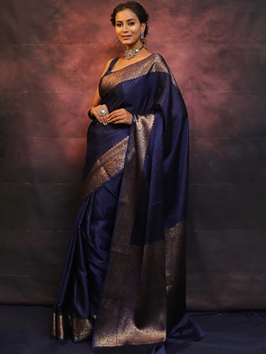 Image of Sugathari Women's Banarasi Saree Pure Kanjivaram Silk Saree Soft new ladies 2025 Design Wear Pattu Sarees Sadi Party Sari collections With Blouse Piece (San Pari-225)