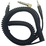 Cavo per cuffie AKG-K361, cavo audio a spirale a molla con bloccaggio da 2,5 mm a 3,5 mm, include 6,35 mm per giochi e studio, nero