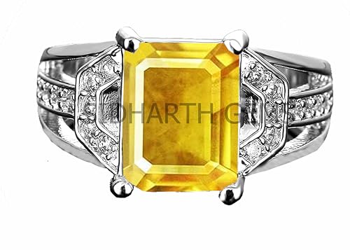 Saphir jaune naturel pukhraj le cadeau idéal en bague laiton pour couple