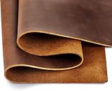 Genuine Leather 6' X 12'' Pre Cut Sheet 1.5-2.0mm Thick, Full Grain Leather for Tooling, Crafts, Hobby, Engraving and Cutting Machines (Brown 2.0 mm)