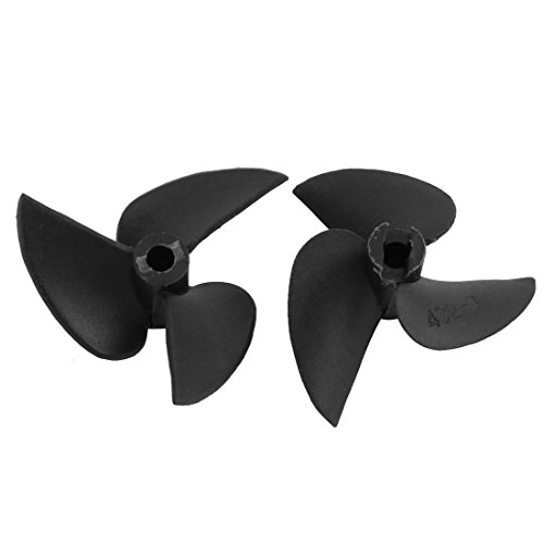 Aexit 2Pcs 28mmx12mm Plastic 3-Vane RC Barc-o de hélice positiva (model: B8952VIX-6644CG) 2.8mm Agujero Negro