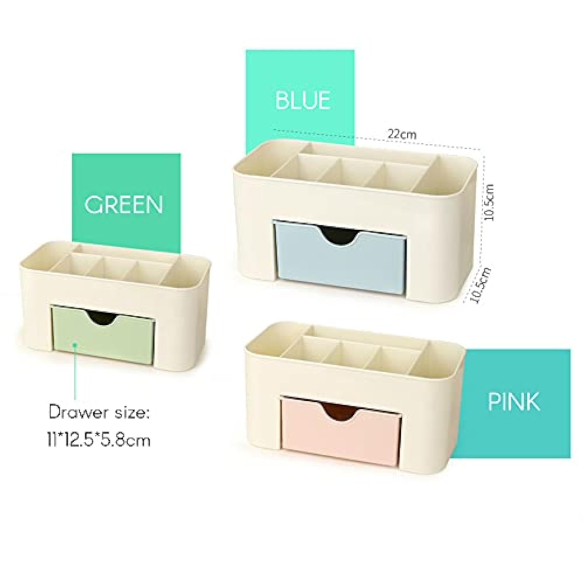 Makeup Organizer Box with Drawers and Lipstick Case